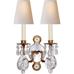 Thomas O'Brien Yves 2 Light 11.5 inch Gilded Iron and Crystal Double Arm Sconce Wall Light