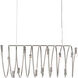 Soar 14 Light 40 inch Contemporary Silver Leaf Linear Chandelier Ceiling Light, Rectangular