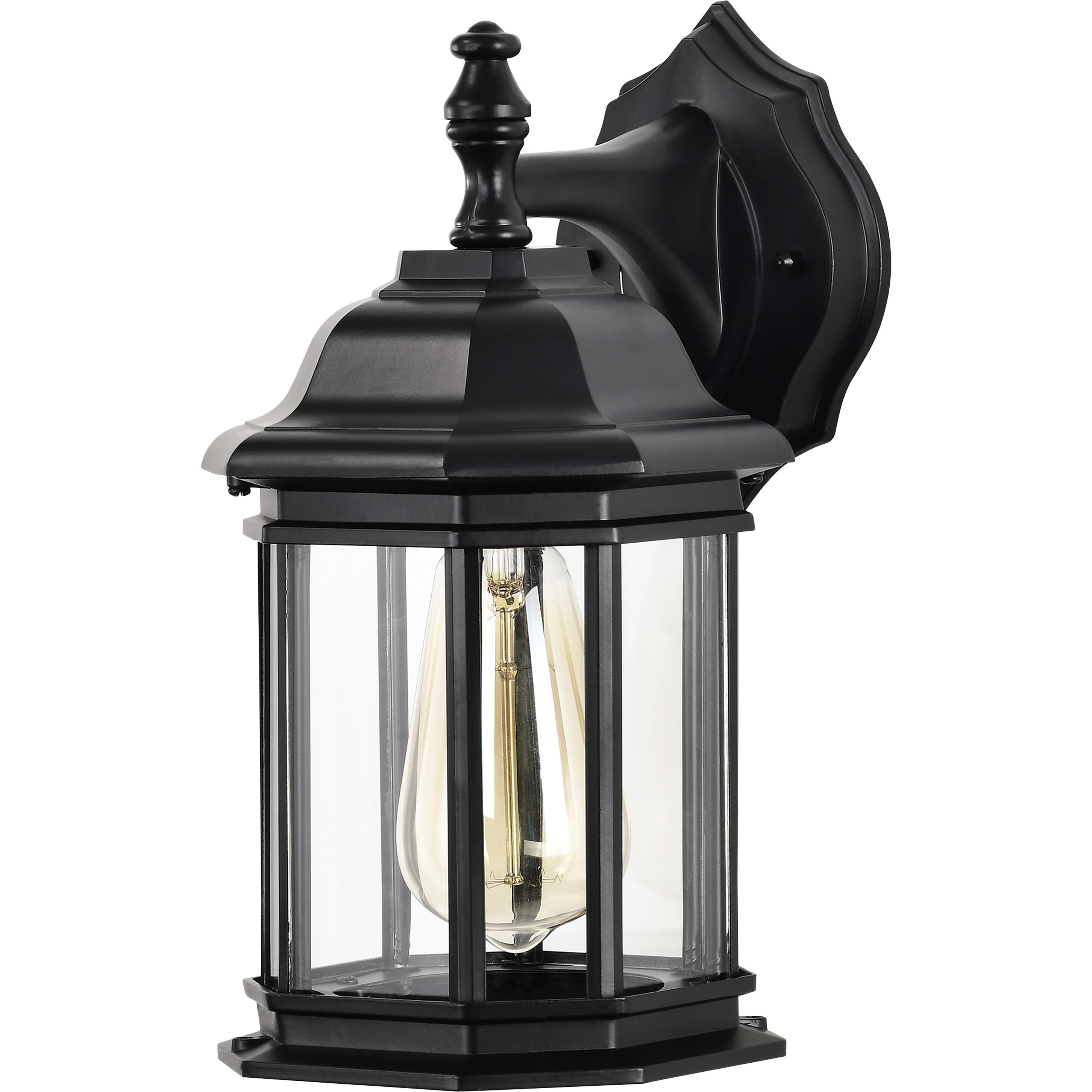 Hopkins 12 inch Matte Black Outdoor Wall Lantern, Small