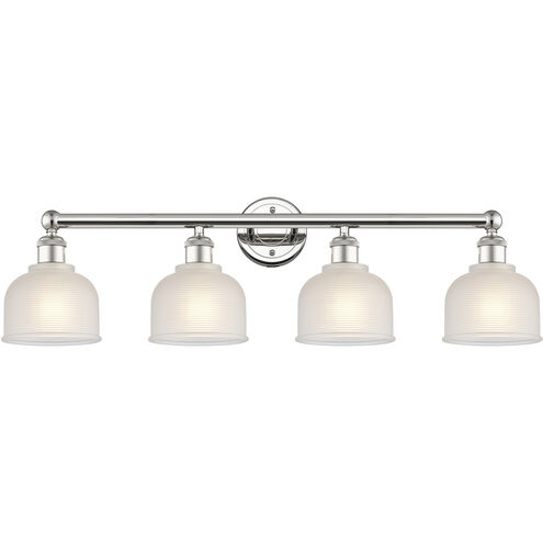 Dayton 4 Light 32.5 inch Polished Nickel Bath Vanity Light Wall Light in White