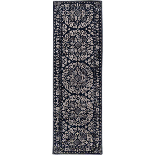 Hendrick 96 X 30 inch Dark Blue Rug, Runner