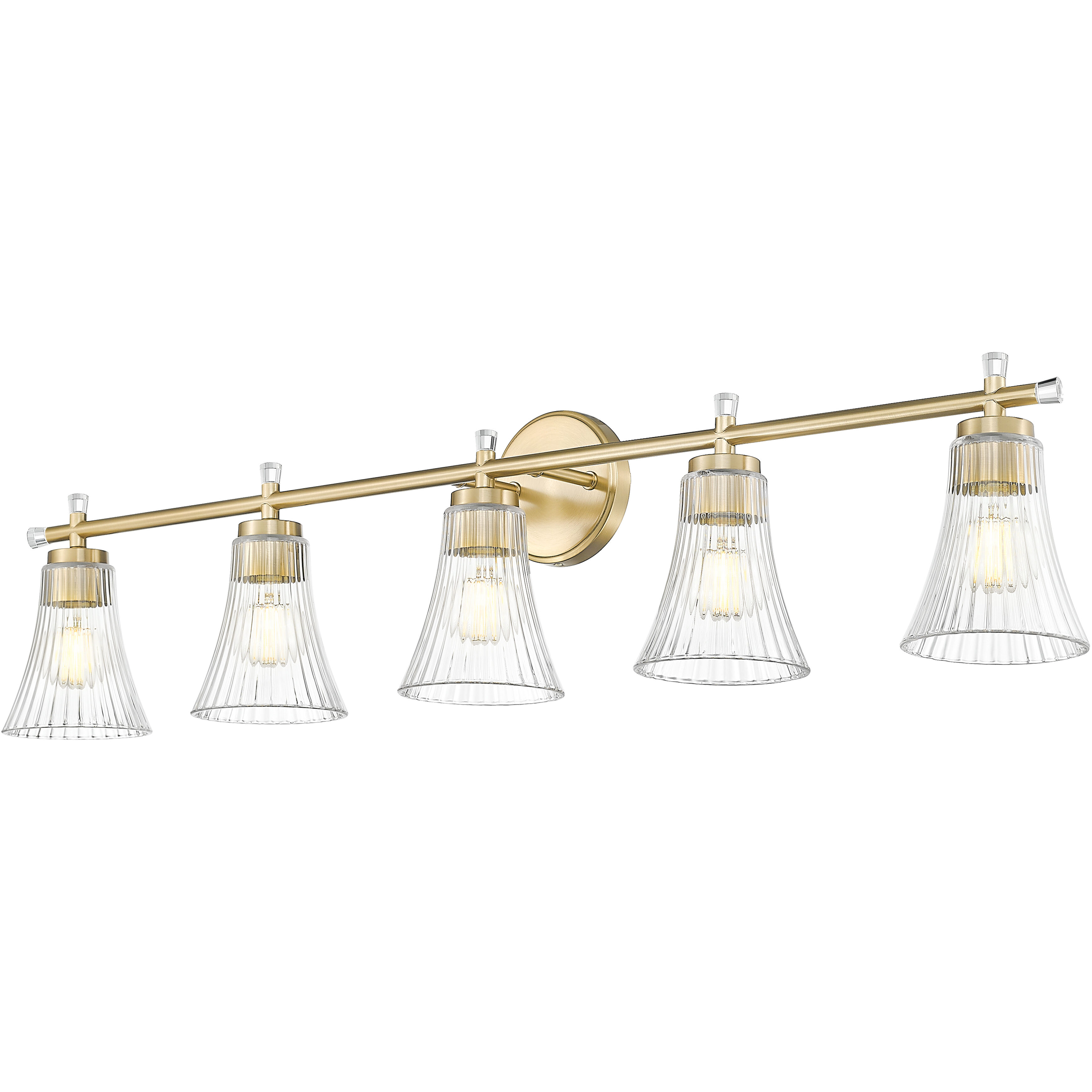 Belle 5 Light 42 inch Modern Gold Bath Vanity Light Wall Light