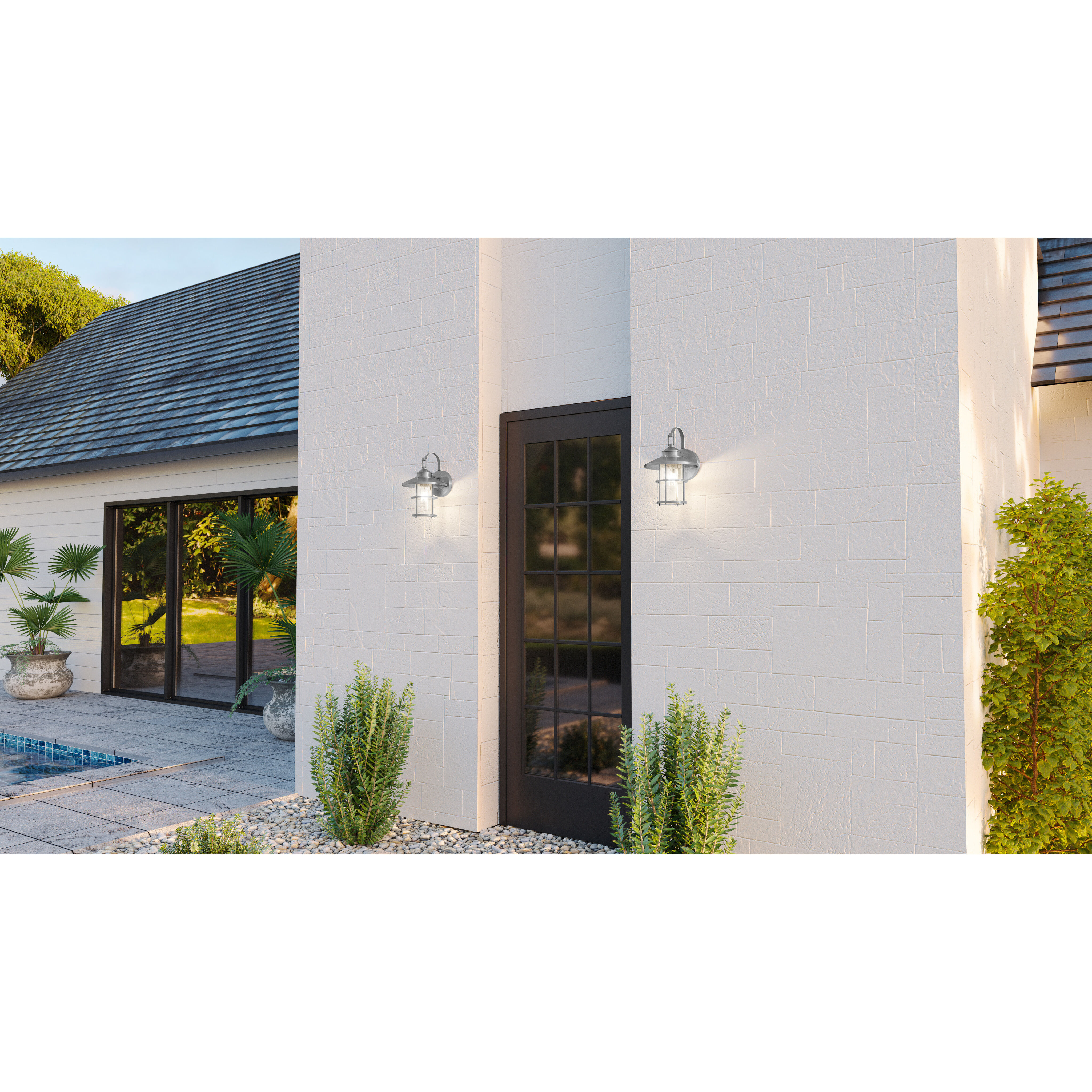 Lombard 1 Light 14 inch Antique Brushed Aluminum Outdoor Wall Lantern