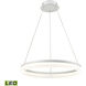 Cycloid LED 23.5 inch Matte White Chandelier Ceiling Light, Medium