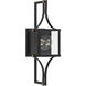 Raeburn 1 Light 18 inch Matte Black with Burnished Brass Outdoor Wall Lantern