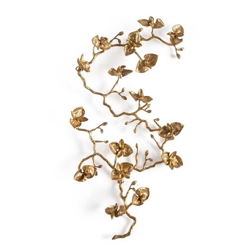 Orchid I Brass Wall Sculpture