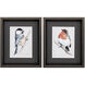 Bird on Branch Blue and Yellow Framed Art