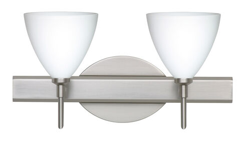 Mia LED 15 inch Satin Nickel Vanity Lighting Wall Light in Opal Matte Glass