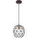 Geometric 1 Light 8 inch Bronze Mini Pendant Ceiling Light