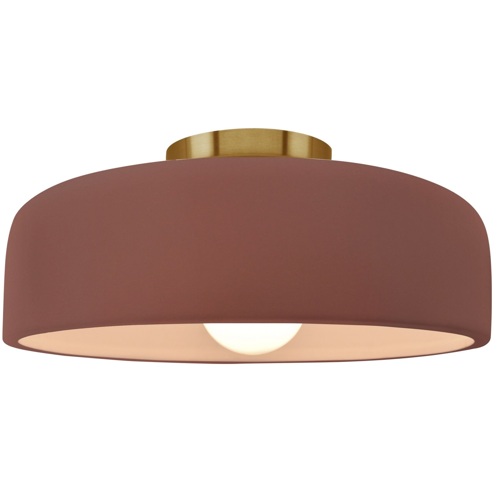 Radiance Collection - Spire 1 Light 10 inch Canyon Clay Semi-Flush Ceiling Light, Form+Finish+Function