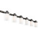 Manhattan 6 Light 47.5 inch Black Chrome with Polished Chrome Accents Vanity Sconce Wall Light in Polished Black Chrome