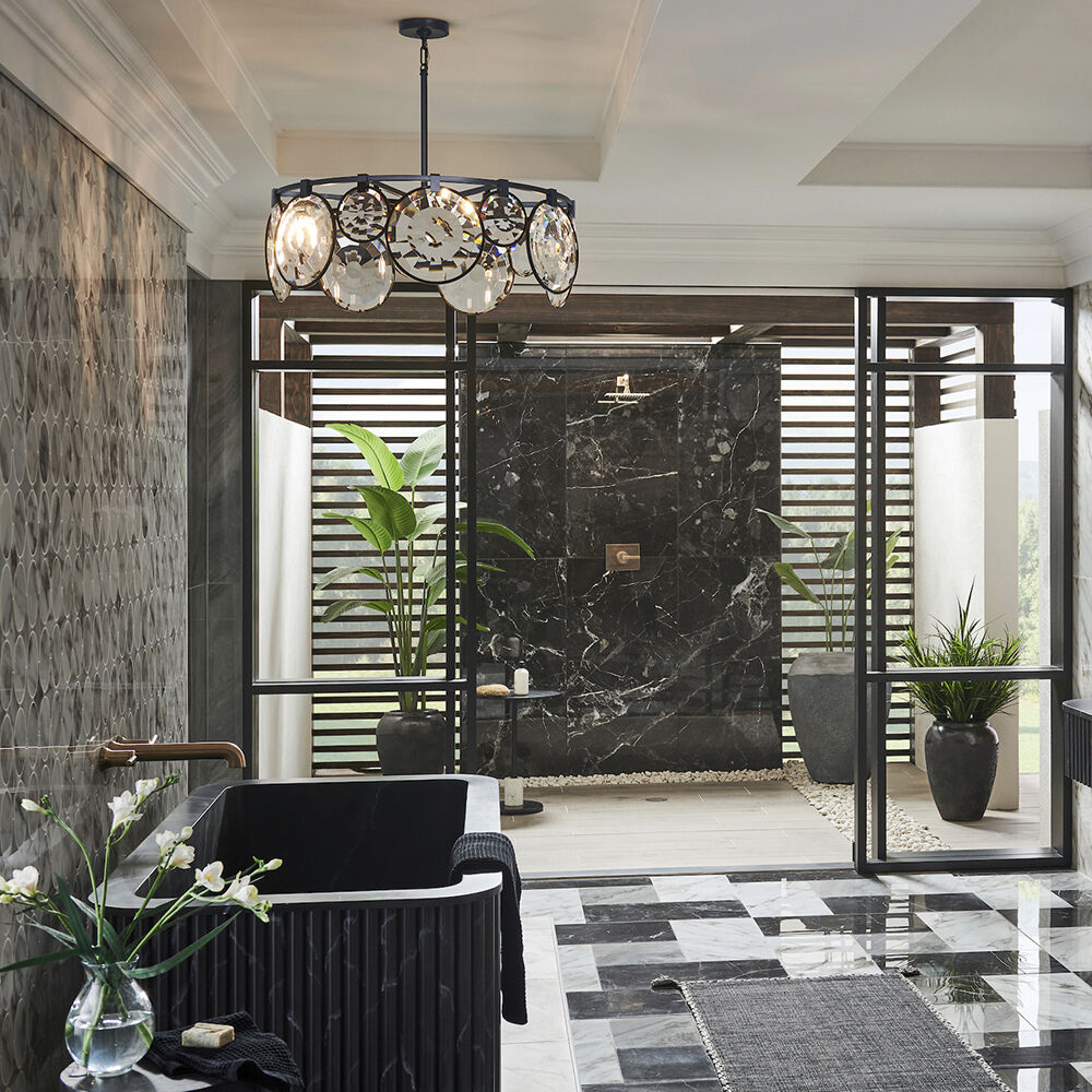 Nala LED 31 inch Black Chandelier Ceiling Light