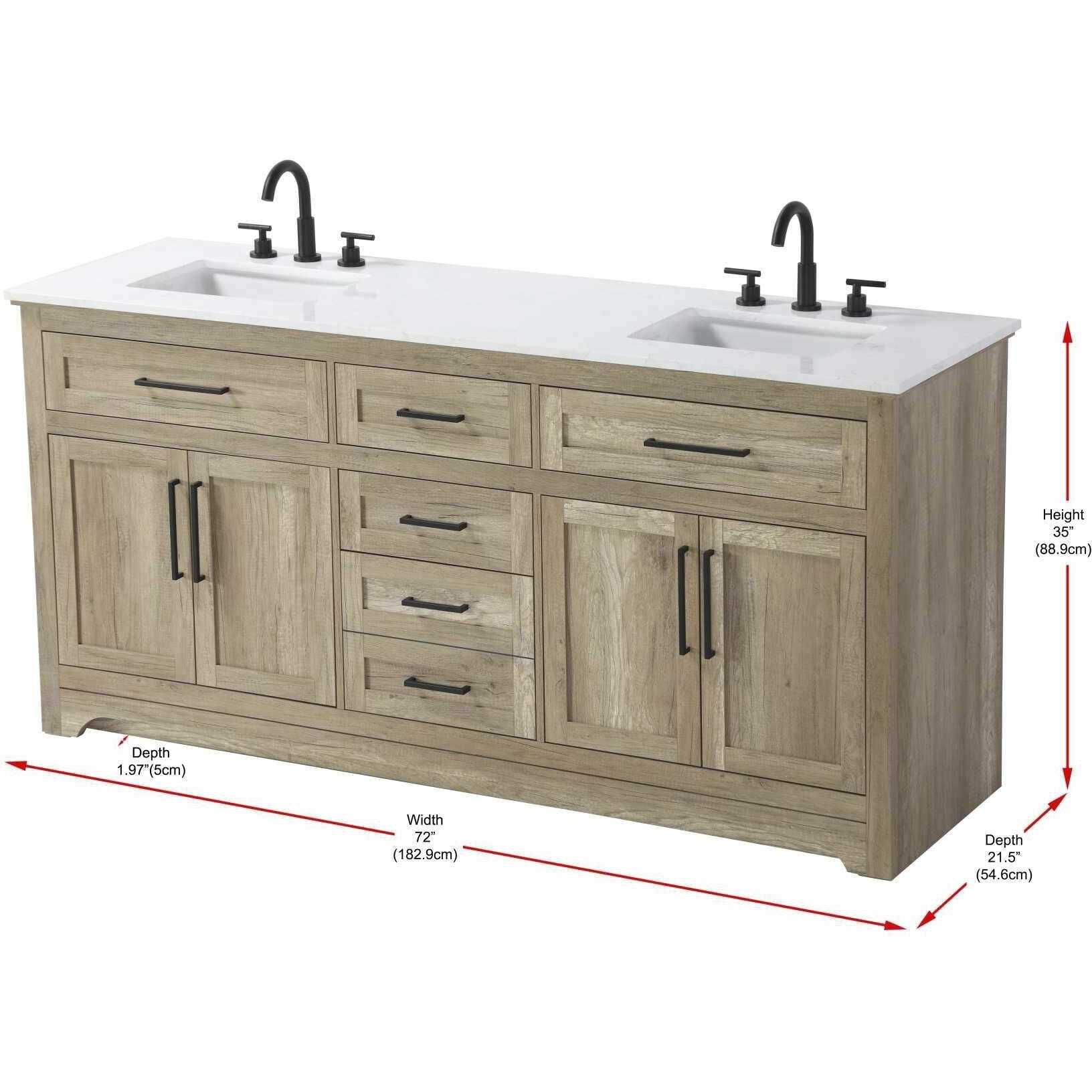Remington 72 X 35 inch Natural Oak Bathroom Vanity Cabinet