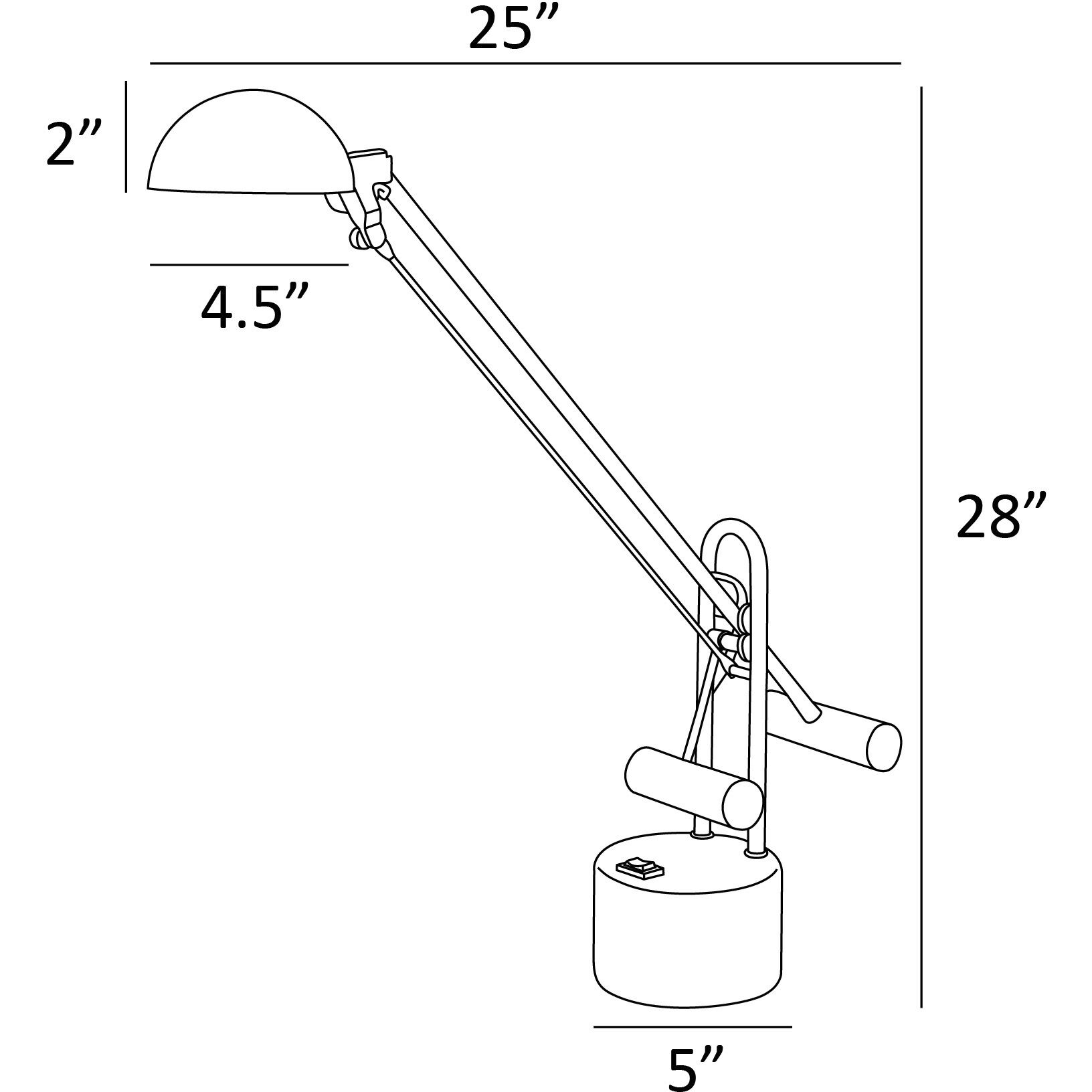 Halotech 25 inch 8.00 watt Peach Desk Lamp Portable Light