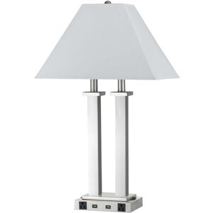 Hotel 26 inch 60 watt Brushed Steel Desk Lamp Portable Light