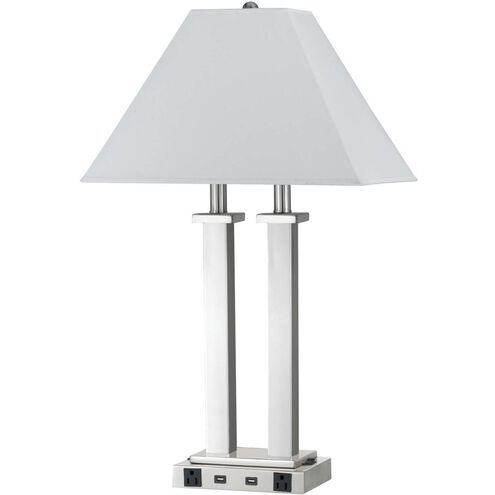 Hotel 26 inch 60 watt Brushed Steel Desk Lamp Portable Light