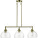 Glendon 3 Light 30 inch Antique Brass Linear Chandelier Ceiling Light