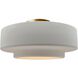 Radiance 1 Light 14.5 inch Bisque and Brushed Brass Semi Flush Ceiling Light