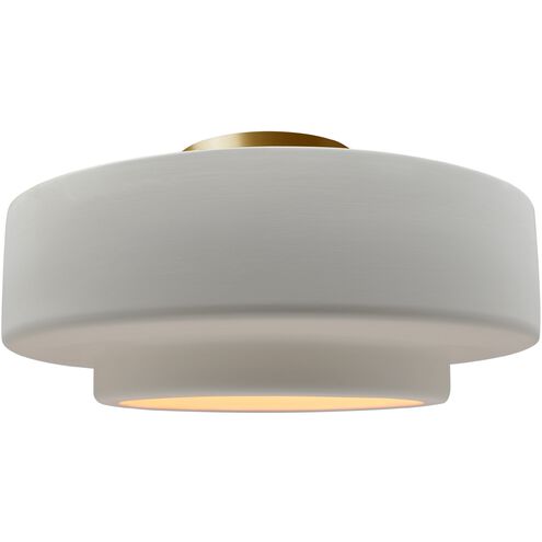 Radiance 1 Light 14.5 inch Bisque and Brushed Brass Semi Flush Ceiling Light
