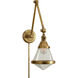 Thomas O'Brien Gale 17 inch 60.00 watt Hand-Rubbed Antique Brass Swing Arm Wall Light in Seeded Glass