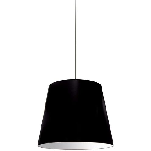 Oversized Drum 1 Light 14 inch Polished Chrome Pendant Ceiling Light in Black, Small