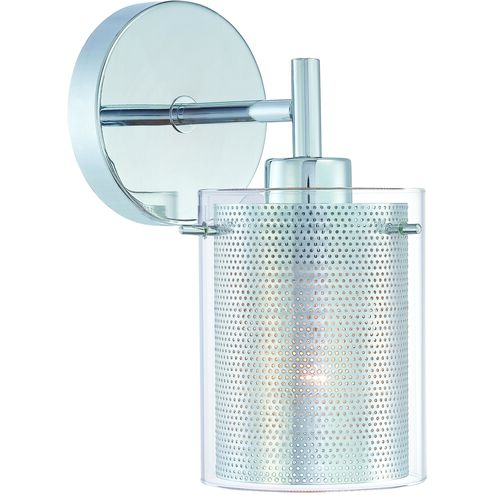 Grid 1 Light 5 inch Chrome Wall Sconce Wall Light