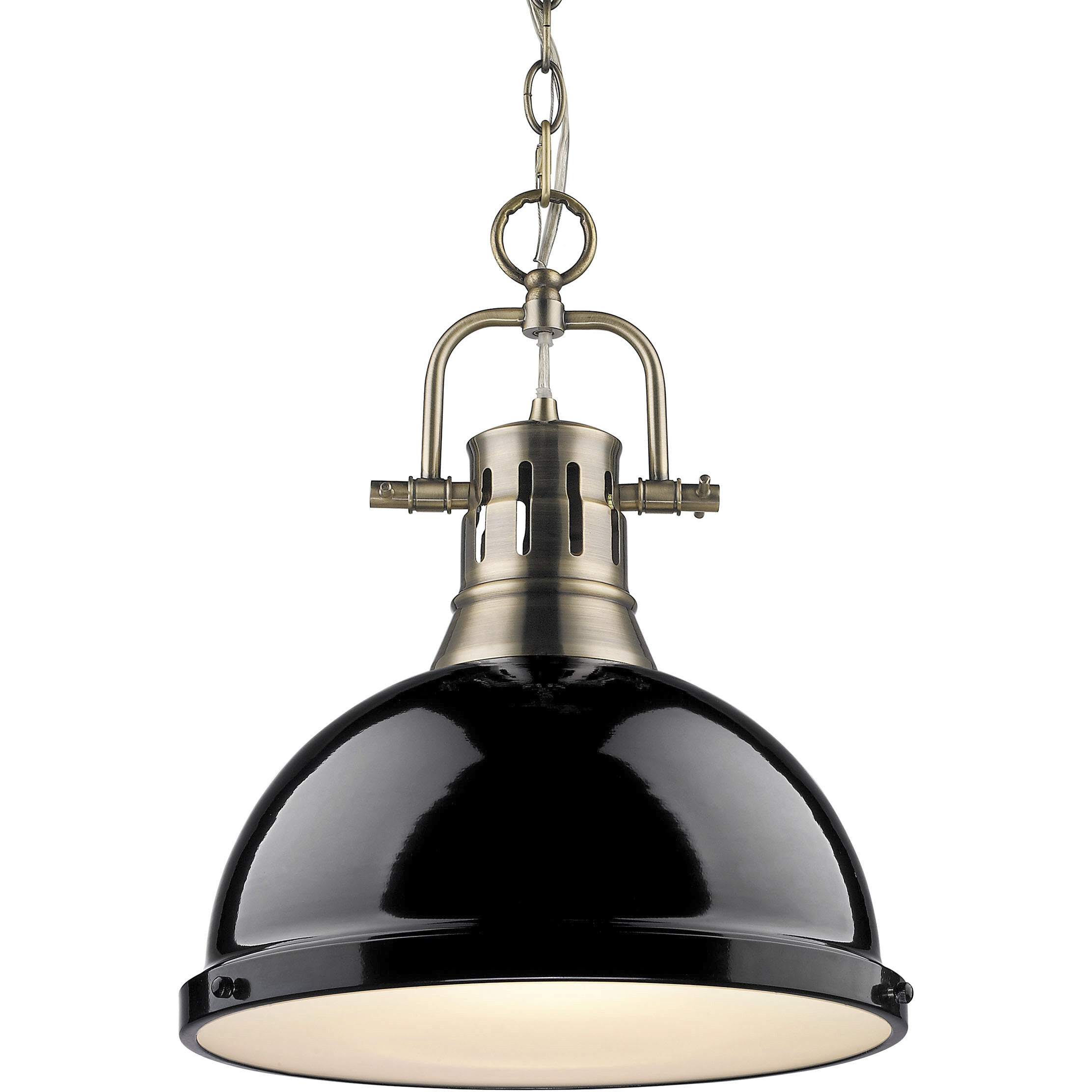 Yep Duncan 1 Light 14 inch Aged Brass Pendant Ceiling Light in Black