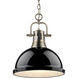 Yep Duncan 1 Light 14 inch Aged Brass Pendant Ceiling Light in Black