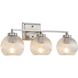 Elliott 3 Light 24.5 inch Pewter Vanity Light Wall Light in Ribbed Clear