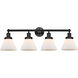 Cone 4 Light 34.75 inch Matte Black Bath Vanity Light Wall Light