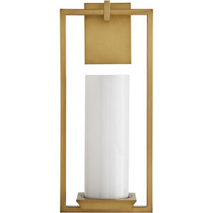 Pillar 1 Light 8 inch Antique Brass Sconce Wall Light, Ray Booth, Essential Lighting