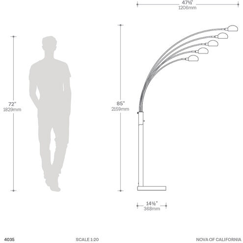 Mushroom 85 inch 40.00 watt Black Nickel Arc Floor Lamp Portable Light