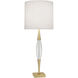 Juno 36.5 inch 150.00 watt Modern Brass Table Lamp Portable Light in Pearl Dupioni