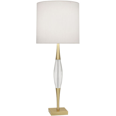 Juno 36.5 inch 150.00 watt Modern Brass Table Lamp Portable Light in Pearl Dupioni