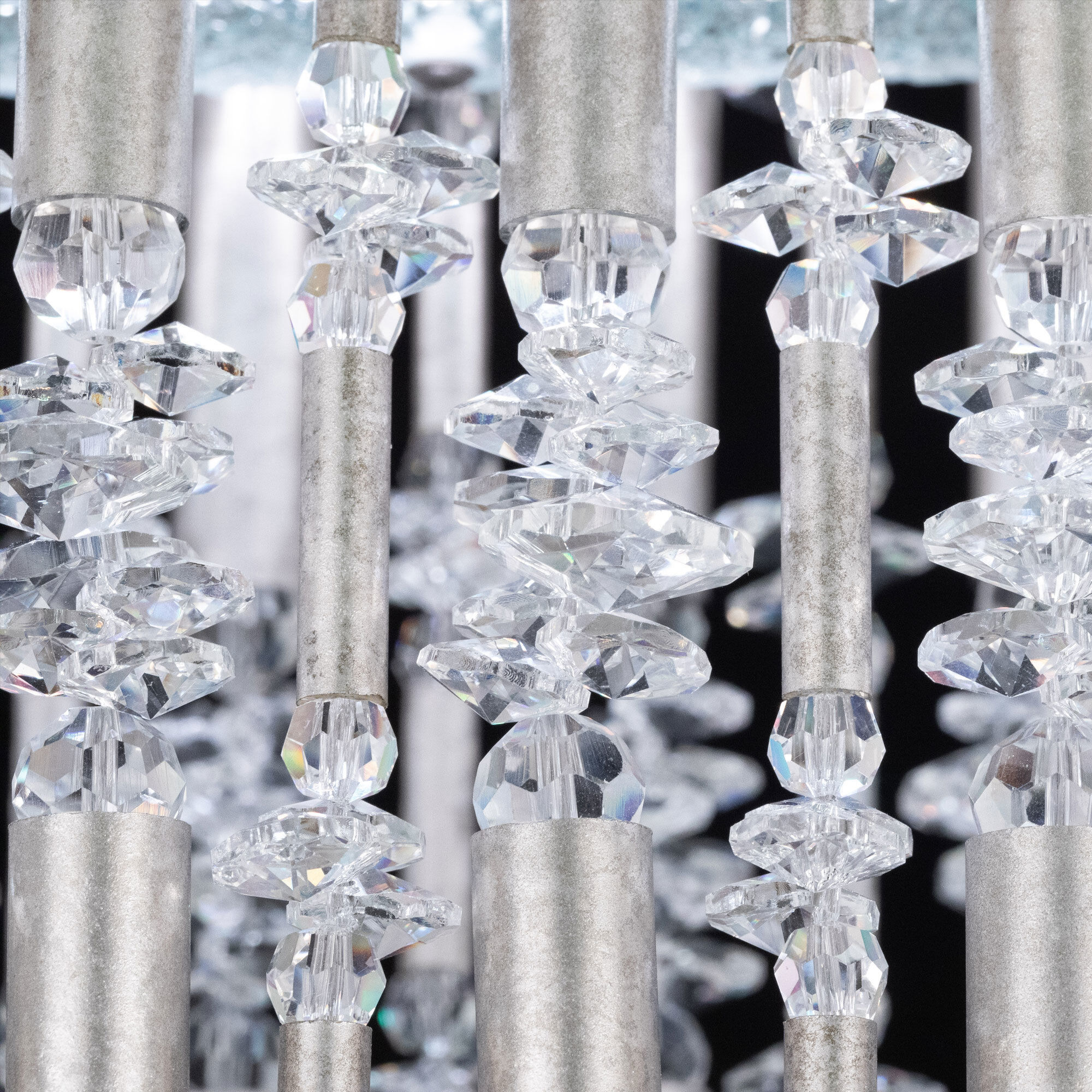 Tahitian LED 48 inch Antique Silver Linear Pendant Ceiling Light, Schonbek Signature