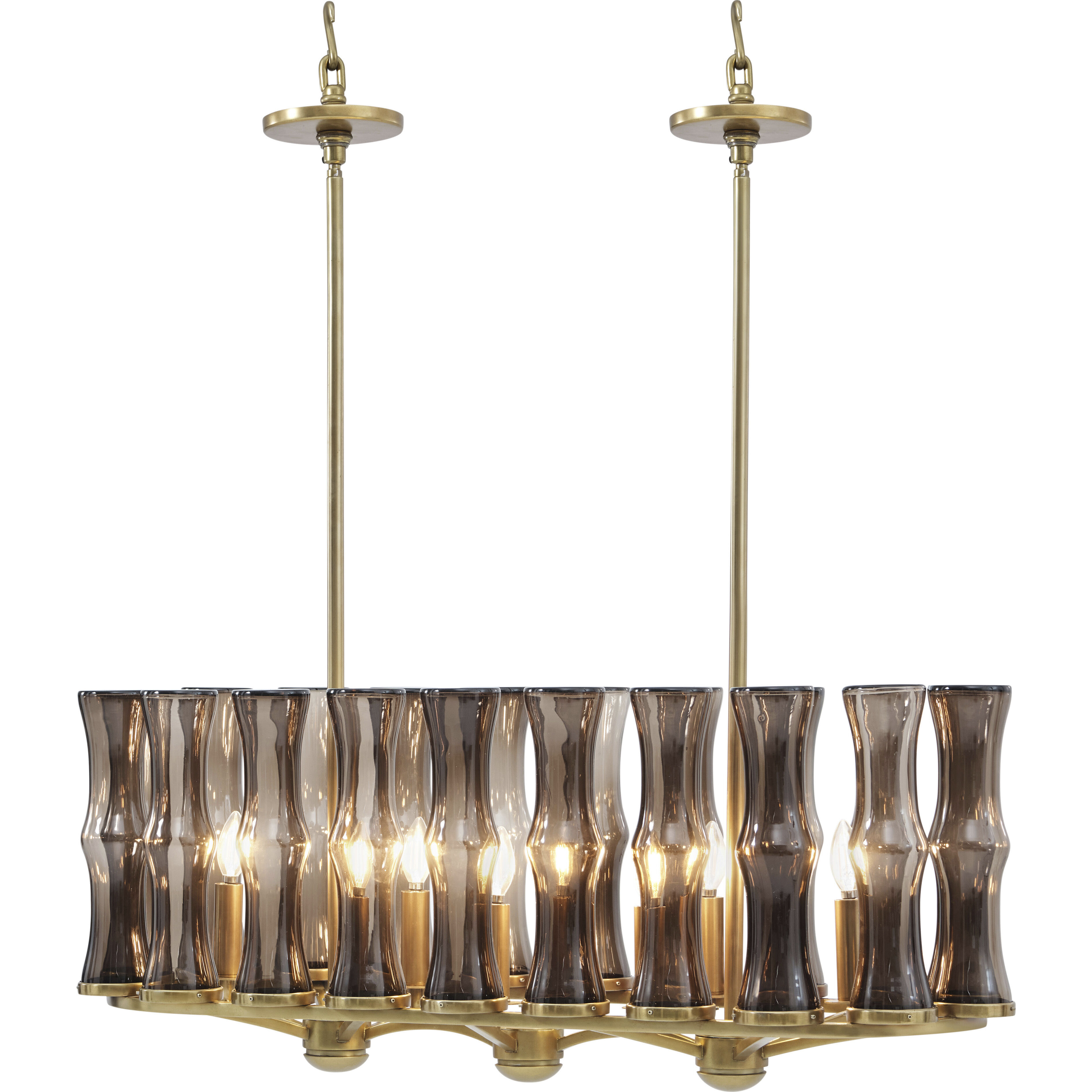 Preston 42 inch Satin Brass Chandelier Ceiling Light, Ovale, TA Illuminations