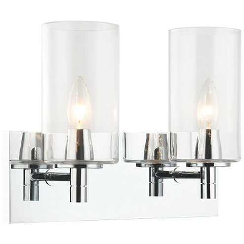 Candela Wall Sconce Wall Light in Chrome and Clear