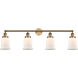 Franklin Restoration Canton LED 42 inch Brushed Brass Bath Vanity Light Wall Light in Matte White Glass, Franklin Restoration