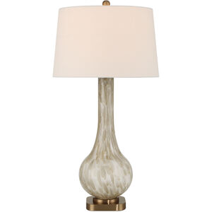 Bombon 31 inch 150.00 watt Pale Brown/Off-White/Antique Brass Table Lamp Portable Light