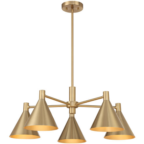 Pharos 5 Light 30 inch Noble Brass Chandelier Ceiling Light