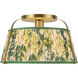 Alora Mood Scout 1 Light 13.25 inch Brushed Gold and Green Linen Semi-Flush Mount Ceiling Light