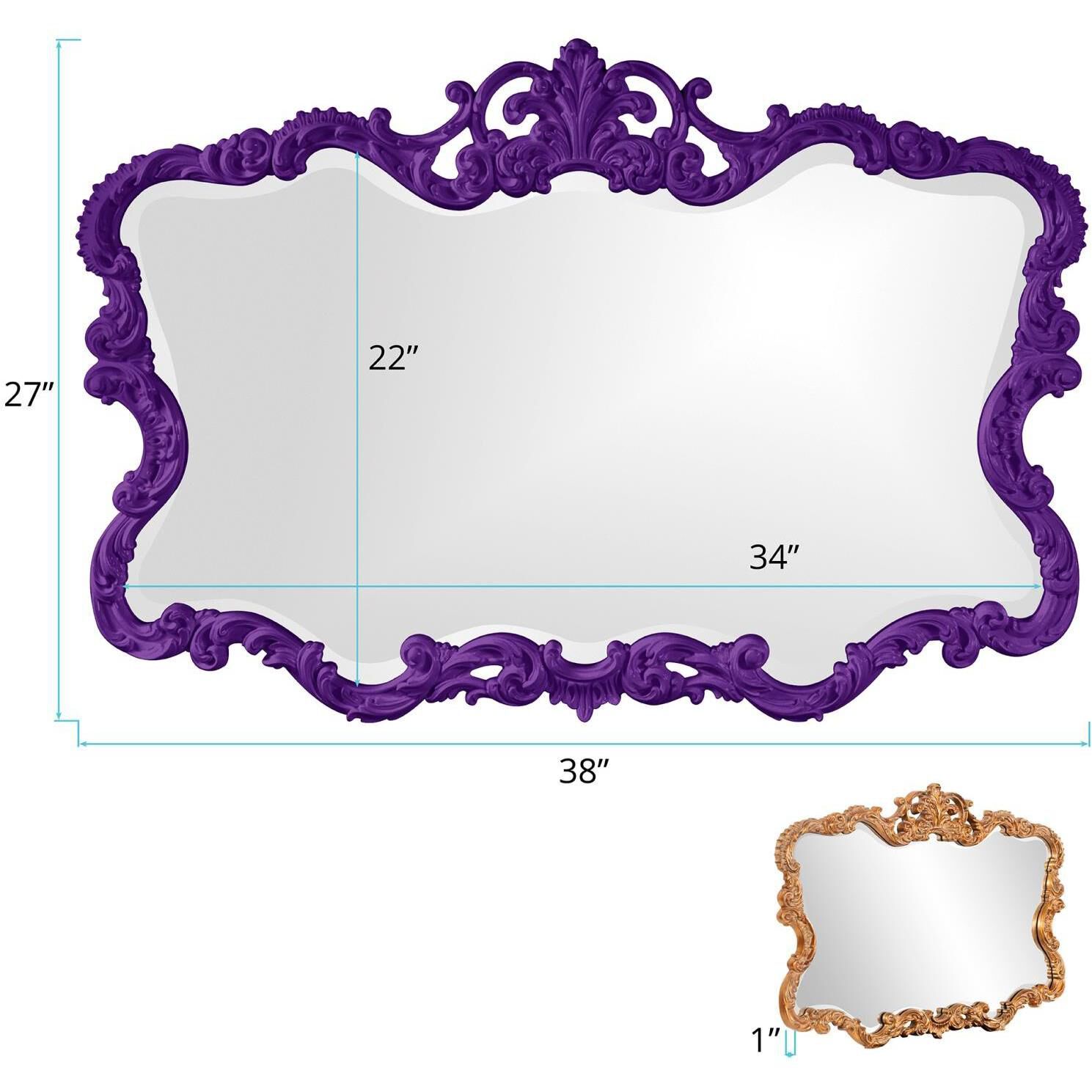 Talida 38 X 27 inch Glossy Royal Purple Wall Mirror