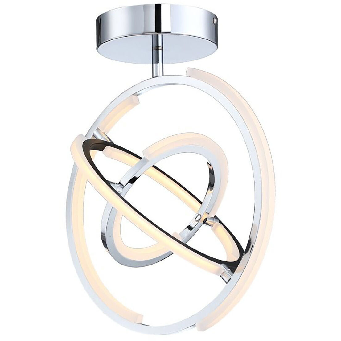 Trilogy LED 15 inch Polished Nickel Semi-Flush Mount Ceiling Light