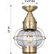 Ellington 1 Light 9 inch Antique Brass Outdoor Semi Flush in Clear Glass, Brass Traditions by Innovations Lighting