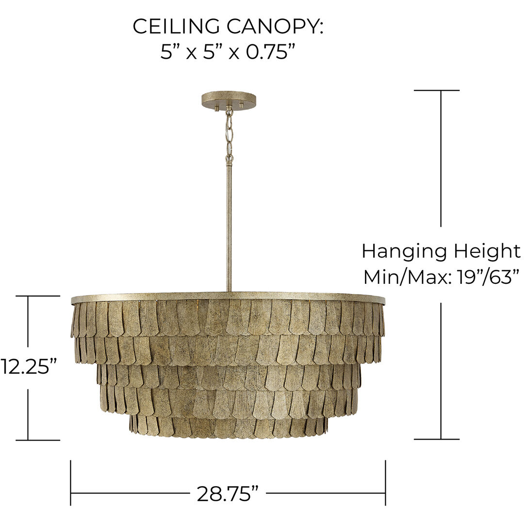 Arden 6 Light 28.75 inch Ancestral Gold Chandelier Ceiling Light