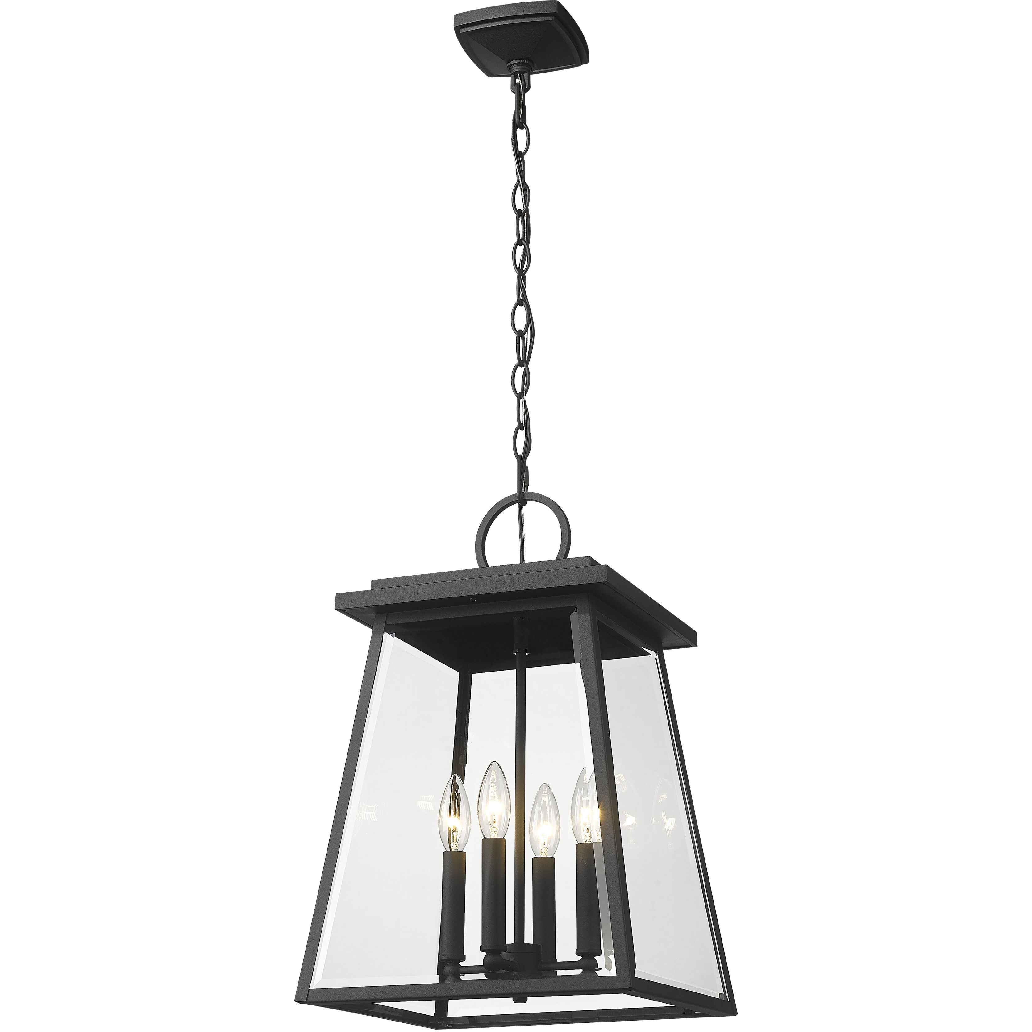 Broughton 4 Light 12.5 inch Black Outdoor Chain Mount Ceiling Fixture