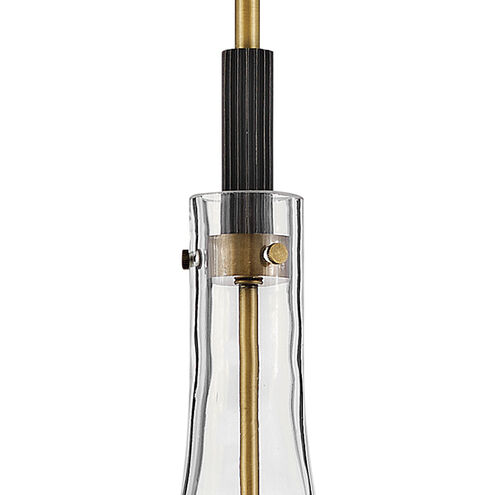 Ziggy 1 Light 12 inch Heritage Brass with Black Indoor Pendant Ceiling Light in Clear