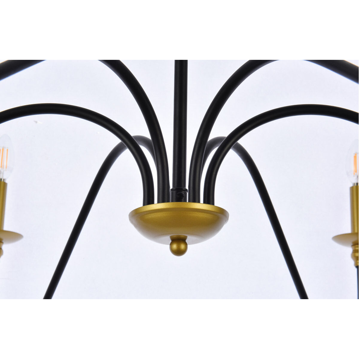 Rohan 6 Light 48 inch Brass and Black Chandelier Ceiling Light