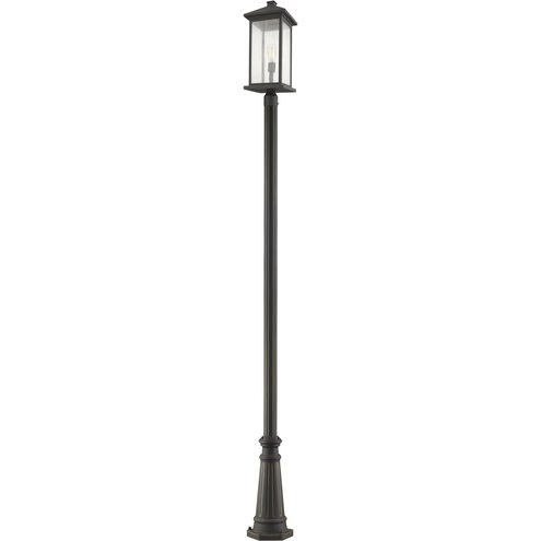 Portland 1 Light 117.25 inch Oil Rubbed Bronze Outdoor Post Mounted Fixture in Clear Beveled Glass, 18