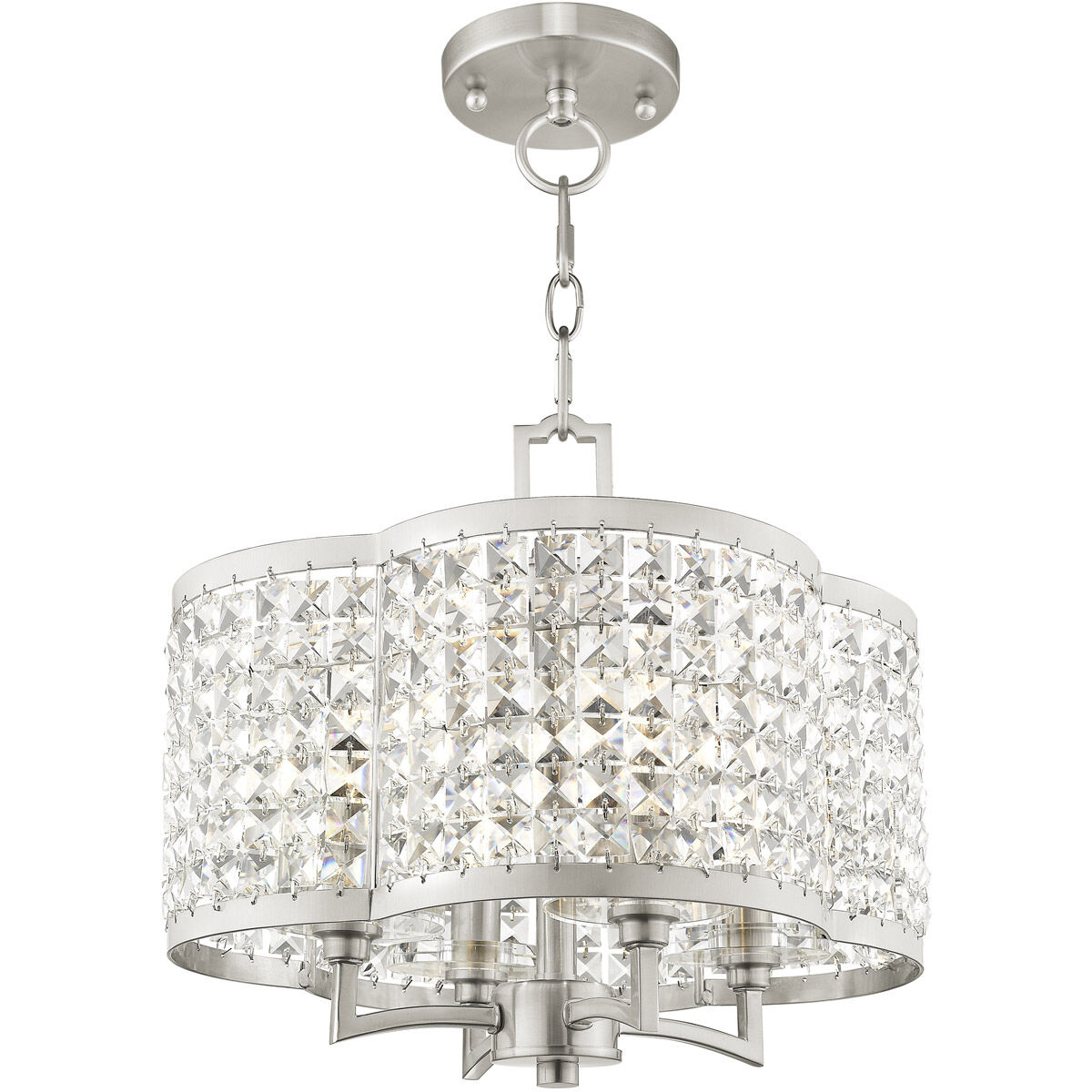 Grammercy 4 Light 14 inch Brushed Nickel Convertible Mini Chandelier/Ceiling Mount Ceiling Light